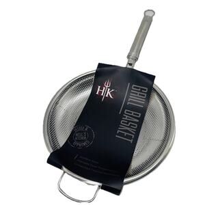 NEW Hell's Kitchen Stainless Steel 12" Grill Basket Pan Chef Gordon Ramsey BBQ